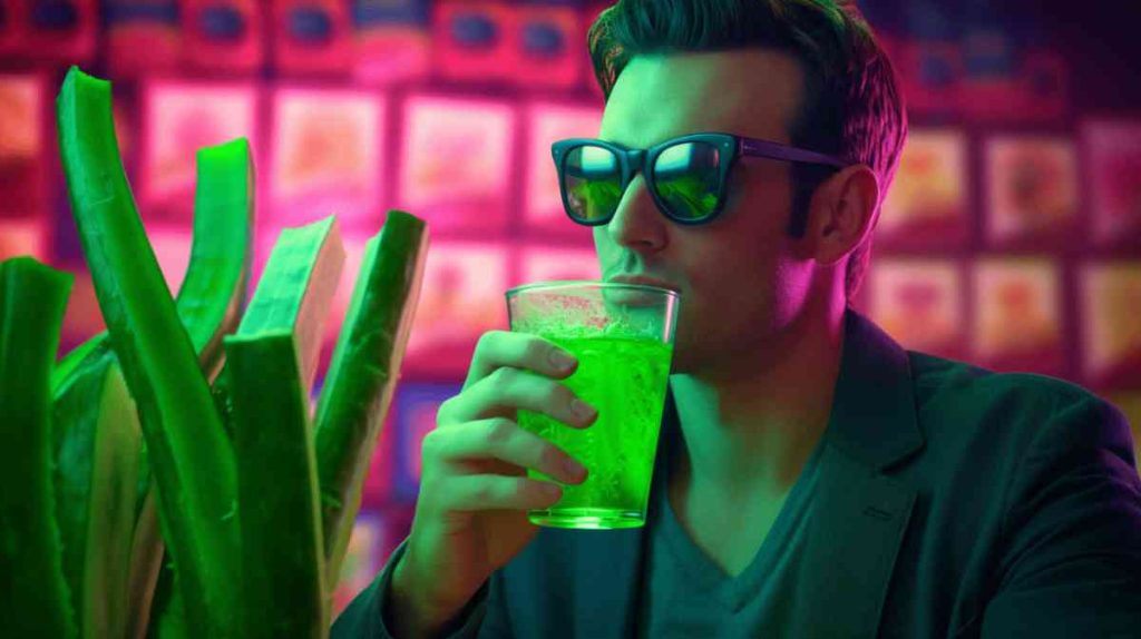 Aloe Vera in FLP: Unlocking Concentration Secrets! 6 Man drink aloe vera gel